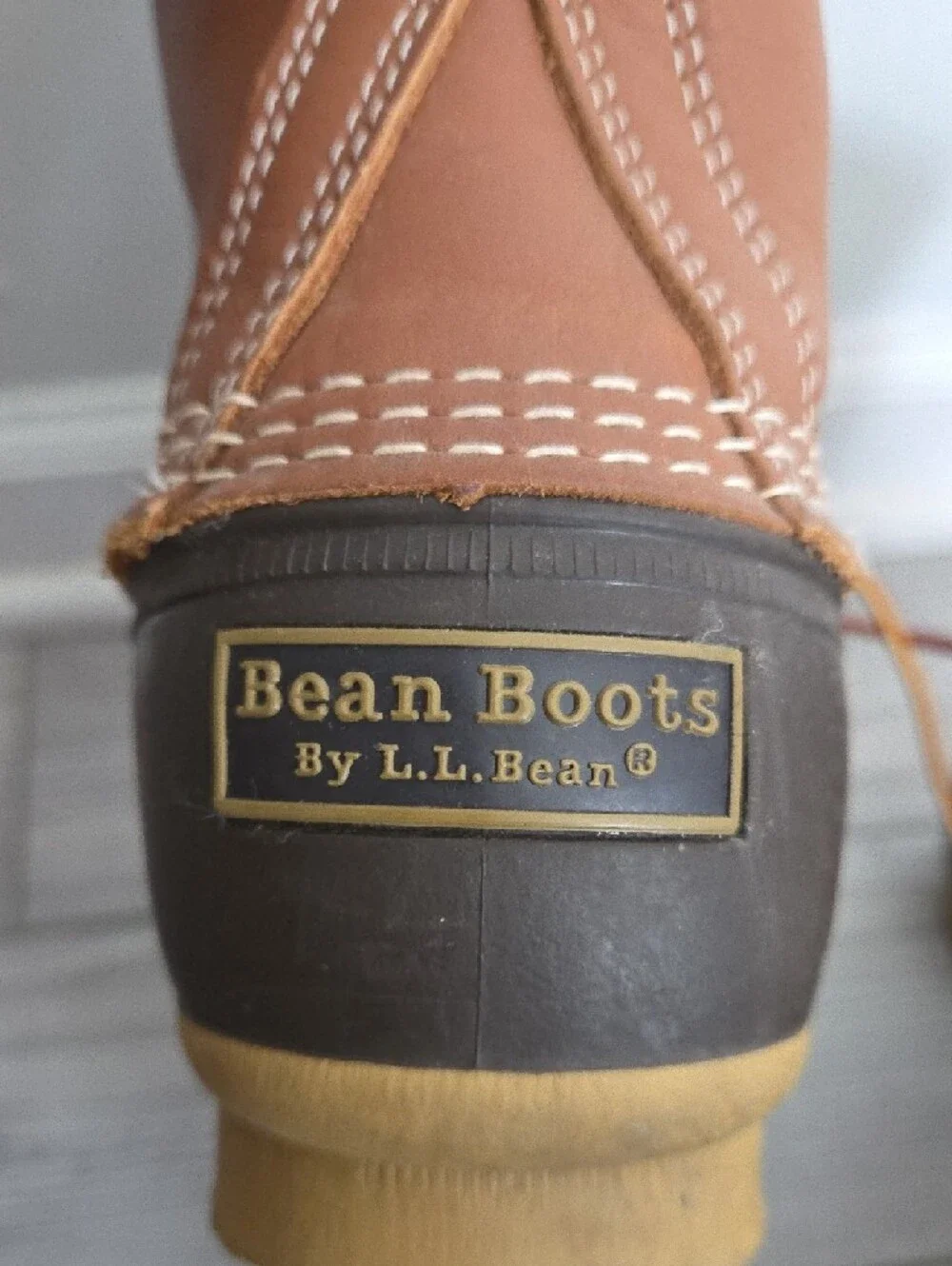 L.L. Bean Two-Tone Brown Leather and Dark Brown Rubber Duck Boots